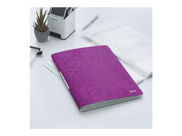 Leitz WOW - Visningsbok - 20 utrymmen - för A4 (210 x 297 mm) - kapacitet: 40 ark - lila metallic