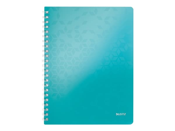 Leitz WOW - Skoleblokk - spiralbundet - A4 - 80 ark - linjert - isblå - polypropylen (PP)