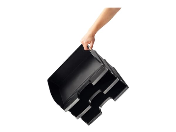 Leitz Plus - Brevbakke - for A4 - kapasitet: 750 ark - landskap - svart