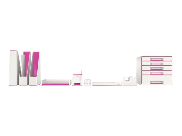 Leitz WOW Dual Colour - Brevbakke - for ANSI A (Letter) (216 x 279 mm), A4 (210 x 297 mm), C4 (229 x 324 mm), Folio (216 x 330 mm) - metallisk rosa