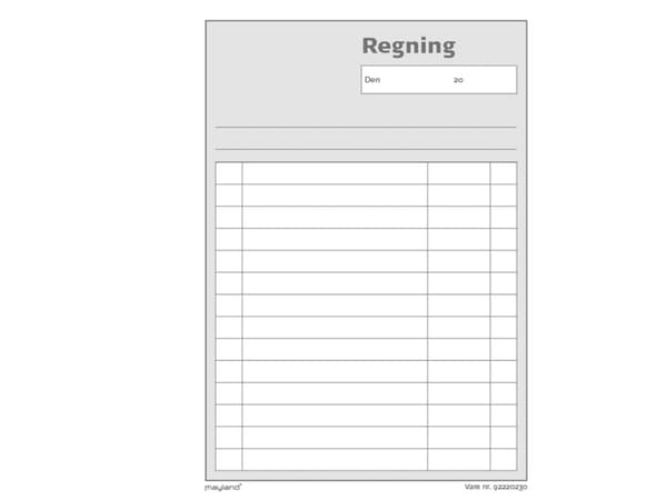Regningsblok 100bl 126x148mm 92 2202 30 - (10 stk.)