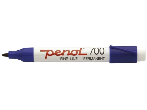 Penol 700, Blå, Rundad spets, Blå, Vit, Plast, Fin, 1,5 mm