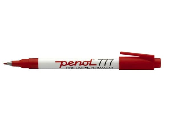 Marker Penol 777 rød - (20 stk.)