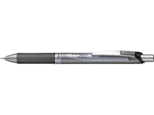 Pentel ENER Gize, Svart, Metall, Plast, Gummi, Svart, HB, 0,7 mm, Rund