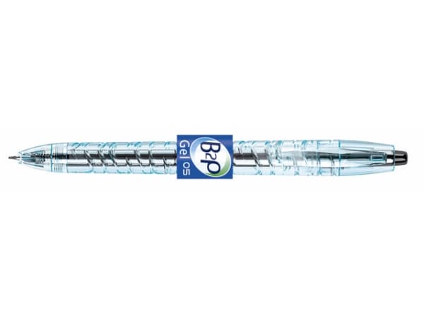 Pilot B2P Gel, Uttrekkbar med festeklemme, Sort, Gjennomsiktig, Sort, Plast, 0,5 mm, 0,32 mm