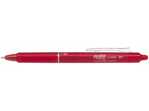 Pilot FriXion Clicker rød medium 0,7 mm - (12 stk.)