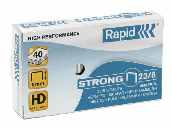 Rapid Strong - Stifter - 23/8 - 8 mm - galvanisert stål - pakke av 1000 - for Fashion HD110