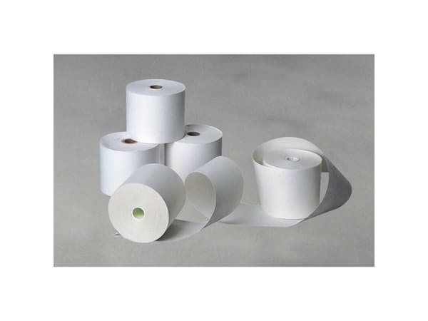 Kasserulle 76x70x13 mm 60g hvid 43m træfri - (pakke á 5 ruller)
