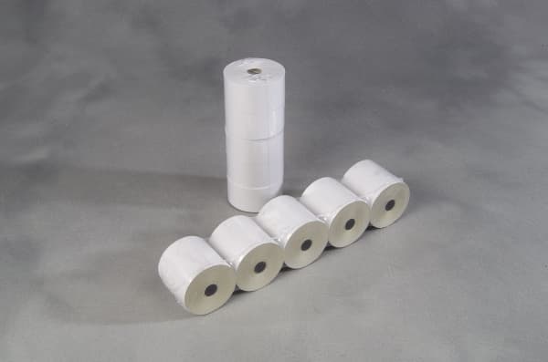 Kuittirulla 76x70x12mm 25m 2-kerroksinen valkoinen/keltainen - (25 metriä per rulla x 5 rullaa)