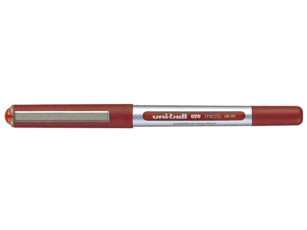 Uni-Ball Eye UB-150, Stiftpenna, Grå, Röd, Röd, Polykarbonat, Polypropylen (PP), 0,5 mm, Vattenbaserat bläck