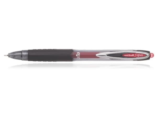 Uni 10.1.0216, Retractable gelpenna, röd, svart, rostfritt stål, plast, gummi, 0,7 mm, metall
