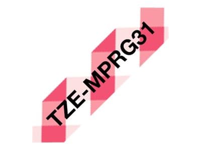 Brother TZE-MPRG31 etikett-tejp Svart på rött