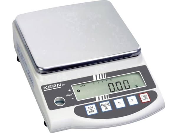 Kern EG 2200-2NM Præcisionsvægt Vejeområde 2.2 kg Aflæsningsnøjagtighed 0.1 g via strømdrift, Batteridrevet Sølv