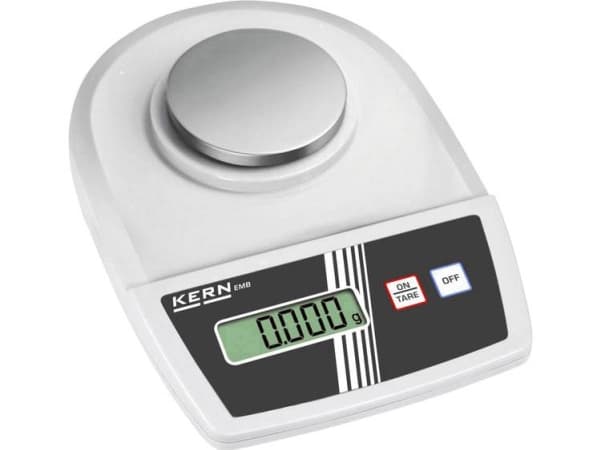 Kern EMB 200-3 Brevvægt Vejeområde 0.2 kg Aflæsningsnøjagtighed 0.001 g via strømdrift, Batteridrevet Sølv