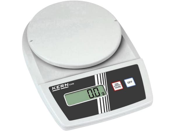 Kern EMB 6000-1 Brevvægt Vejeområde 6 kg Aflæsningsnøjagtighed 0.1 g via strømdrift, Batteridrevet Hvid