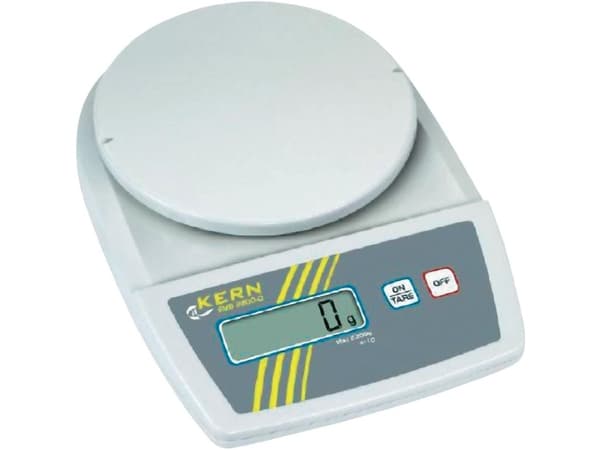 Kern EMB 6000-1 Brevvægt Vejeområde 6 kg Aflæsningsnøjagtighed 0.1 g via strømdrift, Batteridrevet Hvid