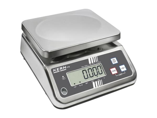 Kern FFN 25K10IPM Bordvægt Vejeområde 25 kg Aflæsningsnøjagtighed 10 g via strømdrift, Batteridrevet Sølv