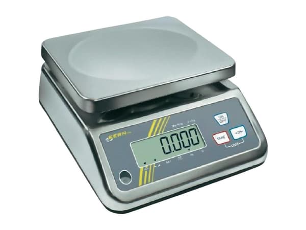 Kern FFN 25K10IPM Bordvægt Vejeområde 25 kg Aflæsningsnøjagtighed 10 g via strømdrift, Batteridrevet Sølv