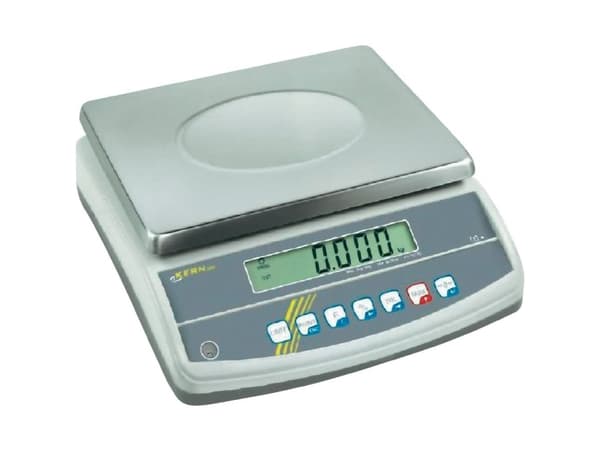 Kern Pöytävaaka Punnitusalue 6 kg Lukemistarkkuus 1 g, 2 g virtalähteen kautta, paristokäyttöinen Hopea