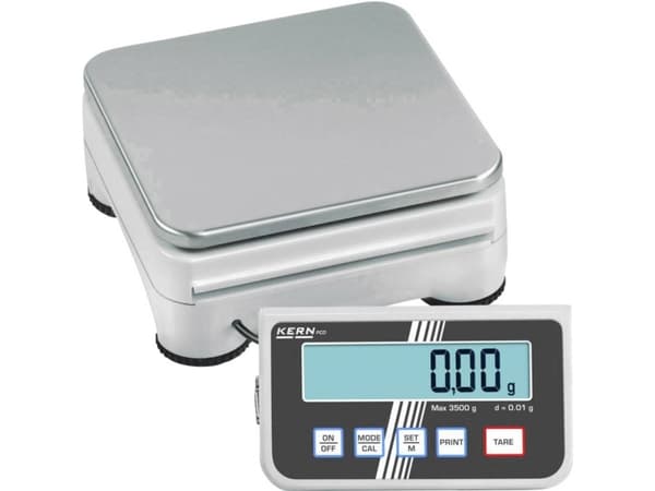 Kern PCD 2500-2 Præcisionsvægt Vejeområde 2.5 kg Aflæsningsnøjagtighed 0.01 g via strømdrift, Batteridrevet, Batteridrevet Sølv