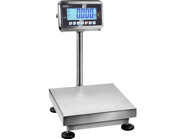 Kern SFB 10K1HIP Platformvægt Vejeområde 10 kg Aflæsningsnøjagtighed 1 g via strømdrift, Batteridrevet Sølv