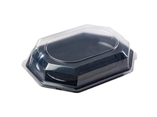 Muovikansi korkea 8-reunainen Ready mustaan astiaan vnr 73700,5 ps x 10 kpl/krt