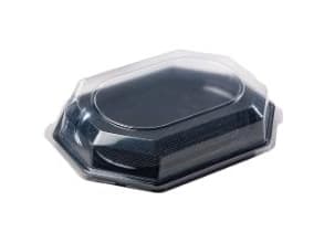 Muovikansi korkea 8-reunainen Ready mustaan astiaan vnr 73700,5 ps x 10 kpl/krt