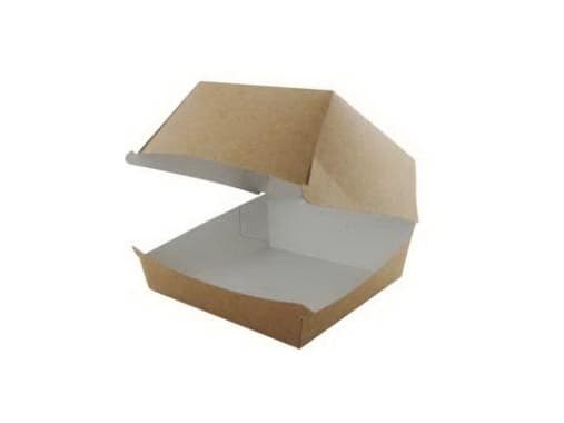 Burgerlåda 120x120x82 mm Kraft brun/vit,2 st x 120 st/krt