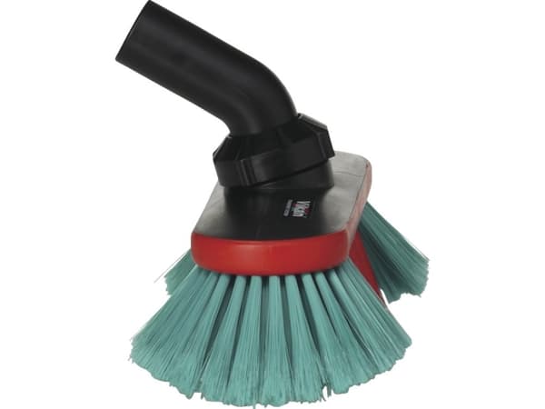 Autobørste med vandgennemløb, Vikan, sort, polyester/PP, 25 cm, justerbart børstehoved, blød