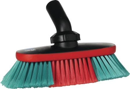 Autobørste med vandgennemløb, Vikan, sort, polyester/PP, 25 cm, justerbart børstehoved, blød