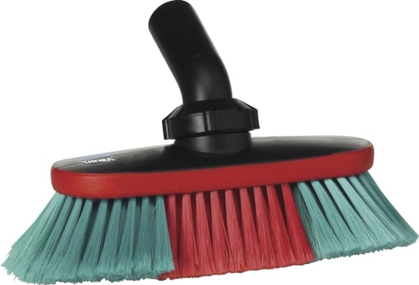 Autobørste med vandgennemløb, Vikan, sort, polyester/PP, 25 cm, justerbart børstehoved, blød