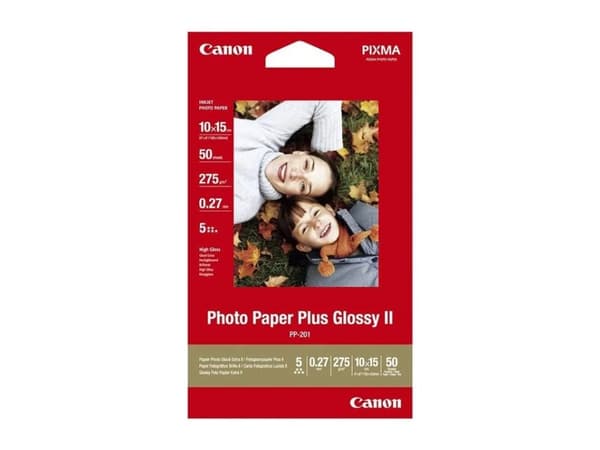 Canon Photo Paper Plus Glossy II PP-201 - Blank - 100 x 150 mm - 260 g/m² - 50 ark fotopapir - for PIXMA iP2600, iP2700, iX7000, MG2555, MG8250, mini