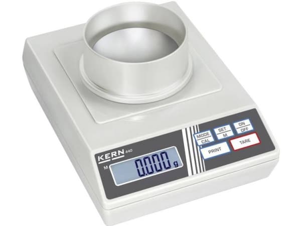 Kern 440-21A Laboratorievåg Vägningsområde 60 g Avläsningsnoggrannhet 0,001 g via strömförsörjning, Batteridrift, Batteridrift