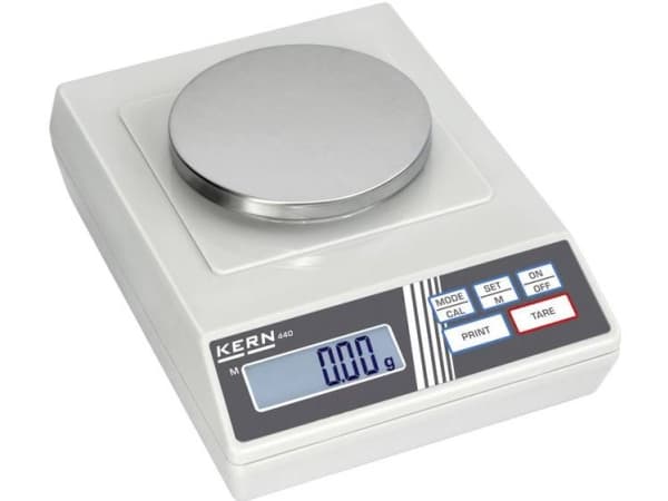 Kern 440-33N Præcisionsvægt Vejeområde 200 g Aflæsningsnøjagtighed 0.01 g via strømdrift, Batteridrevet, Batteridrevet Sølv
