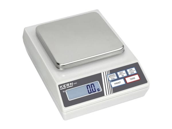 Kern 440-49A Præcisionsvægt Vejeområde 6 kg Aflæsningsnøjagtighed 0.1 g via strømdrift, Batteridrevet, Batteridrevet Sølv