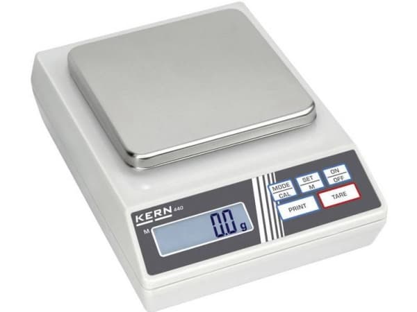 Kern 440-49A Præcisionsvægt Vejeområde 6 kg Aflæsningsnøjagtighed 0.1 g via strømdrift, Batteridrevet, Batteridrevet Sølv