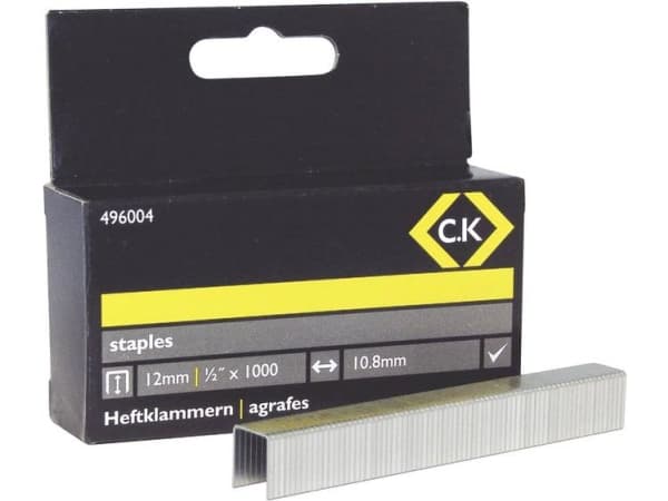 C.K 496004 Hæfteklammer Type 140 1000 stk Dimensioner (L x B) 12 mm x 10.5 mm