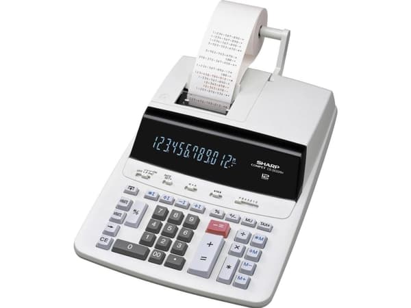 Sharp CS-2635RH - Utskriftskalkulator - VFD - 12 sifre - batteri, AC-adapter - grå