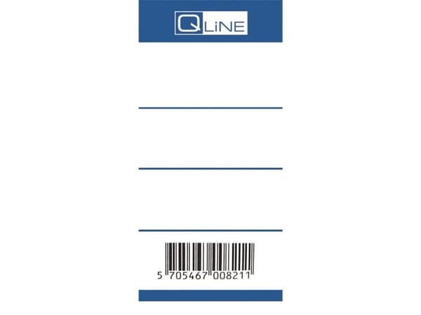 Rygetiket Q-Line blå bred t/brevordnere m/75mm ryg 100stk/pak - (100 stk.)