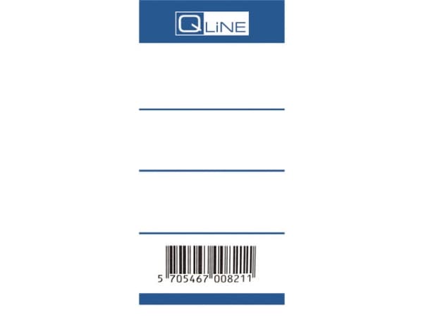 Rygetiket Q-Line blå smal t/brevordnere m/50mm ryg 100stk/pak