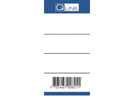 Rygetiket Q-Line blå smal t/brevordnere m/50mm ryg 100stk/pak