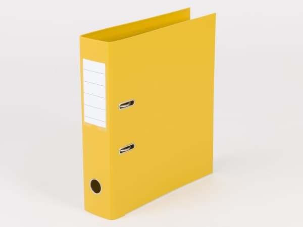 Brevordner Q-Line gul A4 metalskinne 75mm ryg - (10 stk.)