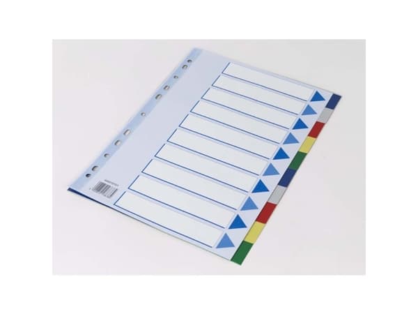 Faneblad Q-Line A4 10-delt m/kartonforblad - (20 stk.)