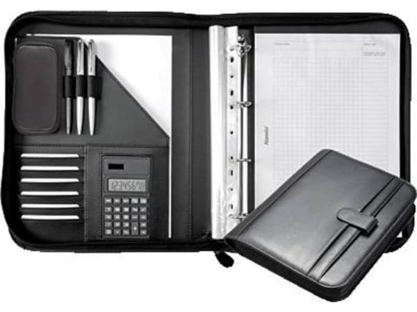 Konferensmapp A4 Alassio 30040 svart Finetouch läder