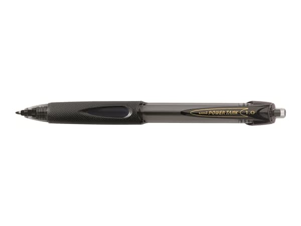 Uni-ball POWER TANK - Kulspetspenna - permanent - för vått papper - svart - 1 mm - indragbar