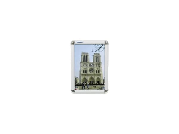 FRANKEN Plakatrahmen DIN A4, 25 mm Rahmenprofil silbereloxierter Aluminium-Klapprahmen, Kunststoffecken (BS0701)
