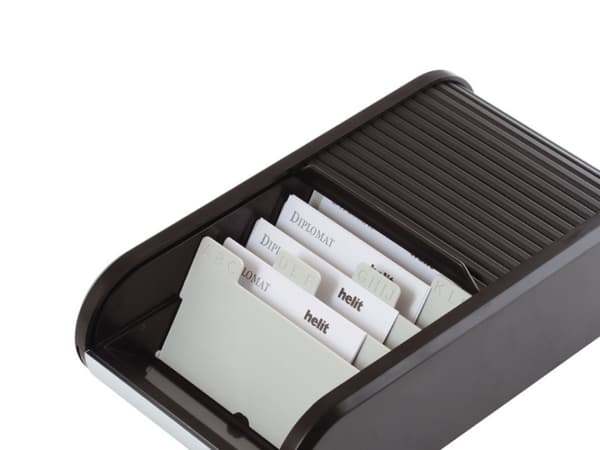 Helit H6218095 henkilökohtainen Visitkortboks 300 kort (B x K x T) 240 x 67 x 136 mm Lajittelu Polyetylen, Polypropylen , Polystyrol