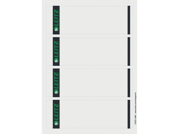 Leitz - Selv-adhesiv - grå - 61 x 192 mm - 80 g/m² - 100 etikett(er) (25 ark x 4) kantetiketter
