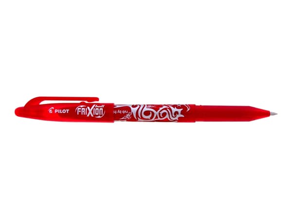 Pilot FriXion Ball - Rulleballpenn - ikke-permanent - rød - gelblekk - 0.7 mm - medium - med viskelær