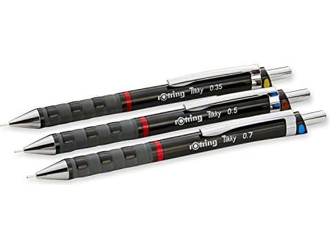 Rotring S0801310, Mekanisk blyertspenna, Svart, Plast, Rund, HB, 3 styck